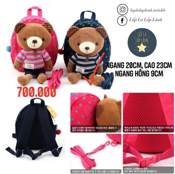 WingHouse Balo WT0104 Gấu Xanh