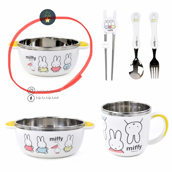 Dongyang Chén inox size nhỏ thỏ miffy