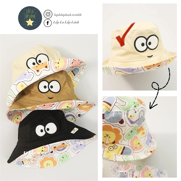 Rangubebe Nón mắt lồi 2 mặt Ivory