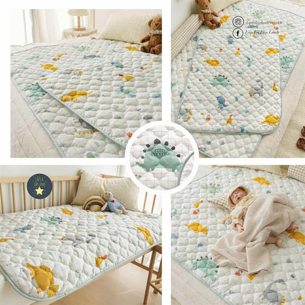 Prielle Lót chống thấm khủng long size M 100x150cm