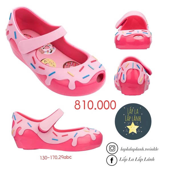 Minimelissa Giày búp bê Doughnuts Hồng Đậm size 140