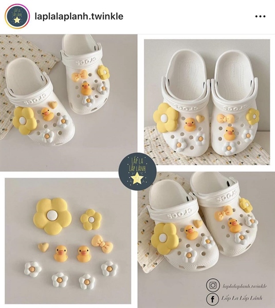 Littledeer Set charm vịt hoa vàng