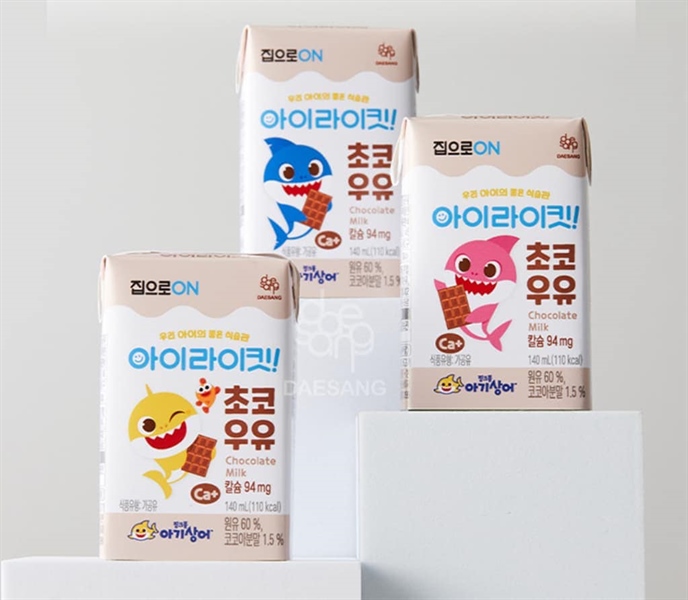 Seoulmilk Sữa babyshark Vị chocolate lốc 4 hộp 140ml date 22/03/2025