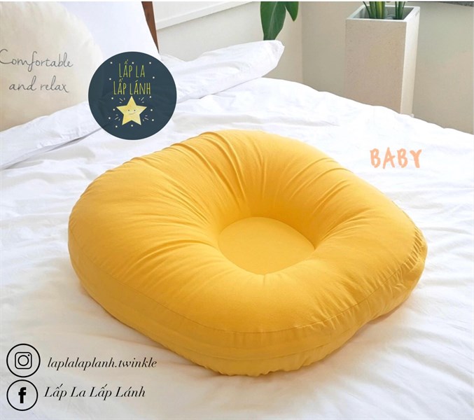 Rototobebe Vỏ gối chống trào Vàng Mustard trơn