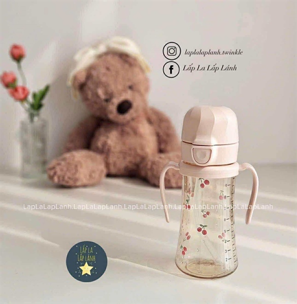 Grosmimi Bình nước Cherry 300ml trong suốt