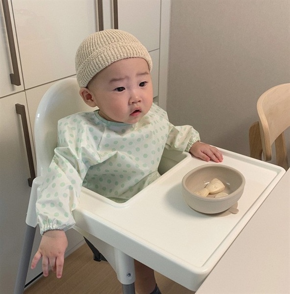 EasyFabric Áo yếm chống thấm Chấm bi xanh size M