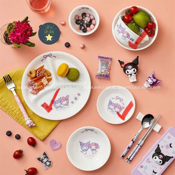 Corelle Khay sứ 3 ô Kuromi 21.6cm