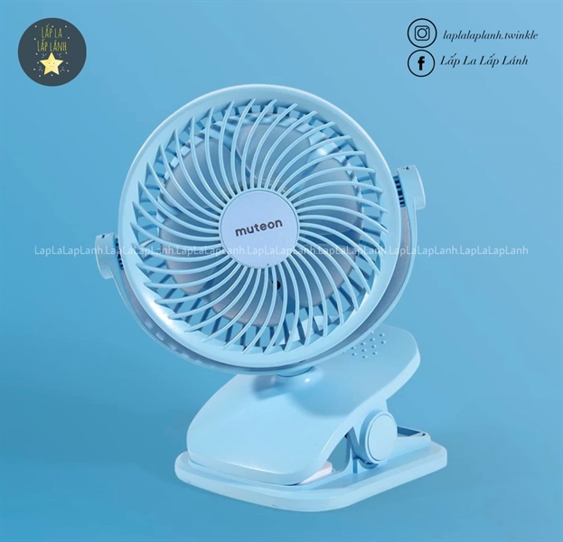 Donodono Muteon Quạt kẹp xe đẩy màu Xanh Dương