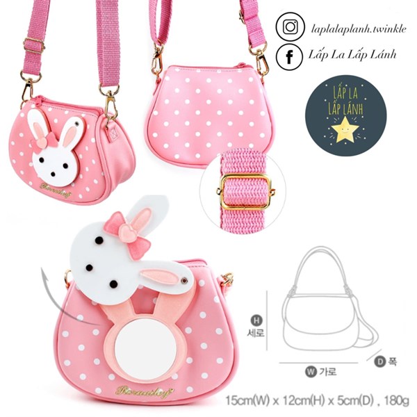 Winghouse Túi đeo chéo MA1000 mẫu Thỏ Hồng