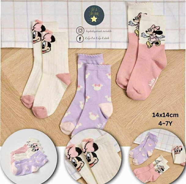 ModernHouse Set vớ 3p Minnie size 4-7Y