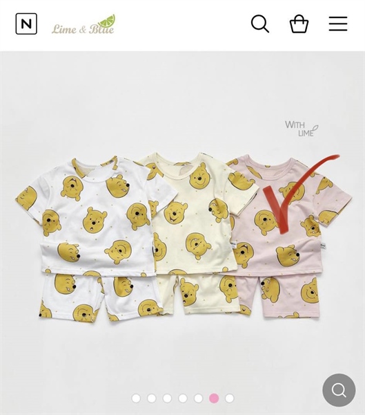 Lime&Blue Bộ gấu hồng size XL