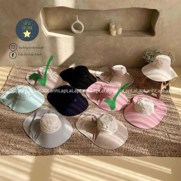 ECLL Nón rộng vành Beige vòng đầu 58-60cm