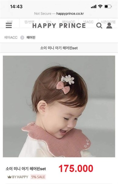 Happy Prince Băng đô nơ hồng, hoa trắng