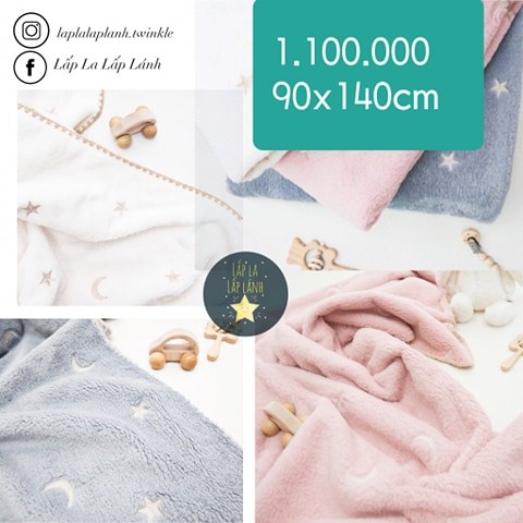 Naturestitch Chăn Lông Trăng Sao Hồng 90x140cm