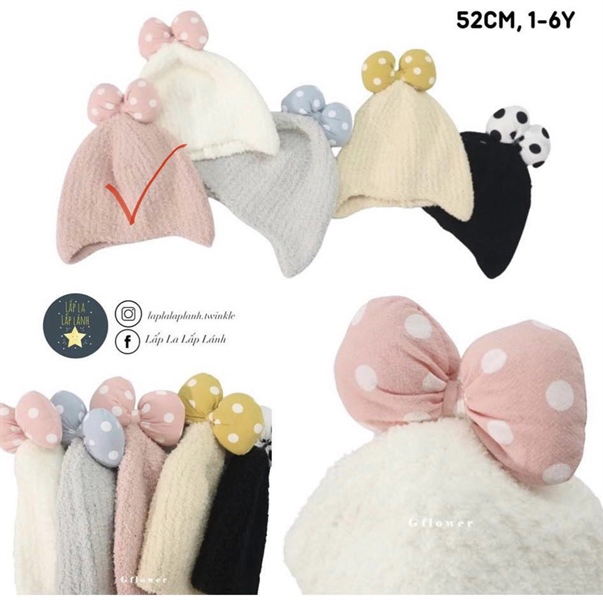 Rangubebe Nón len nơ hồng