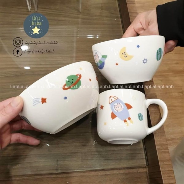 Modernhouse Set tô ly chén sứ tên lửa