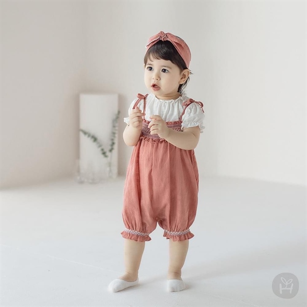 Happy Prince Full Set Romper Thổ Cẩm Hồng Cam