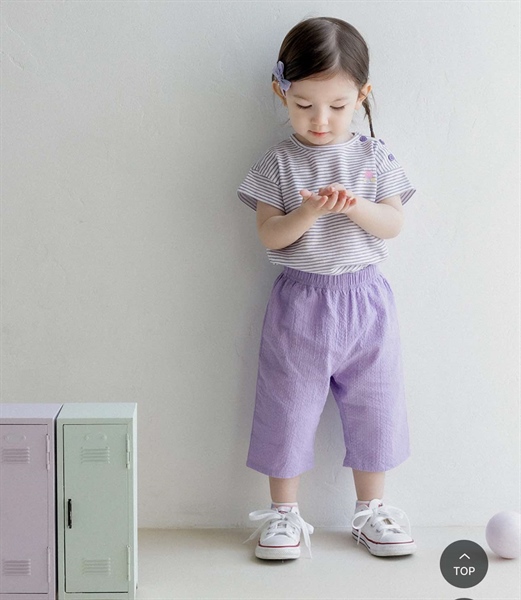 HappyPrince Set đồ áo sọc quần trơn Tím