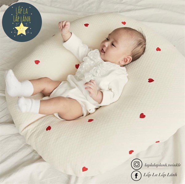 Rototobebe Vỏ gối chống trào Vân trắng cotton xốp