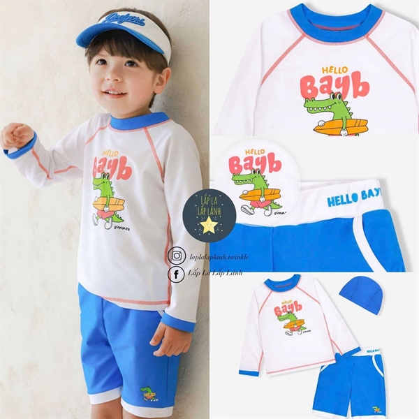 Bayb Set đồ bơi 3p Trắng xanh Blue size L