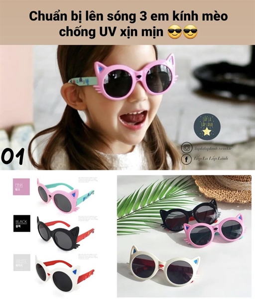 Spunkid Kính mát mèo Hồng