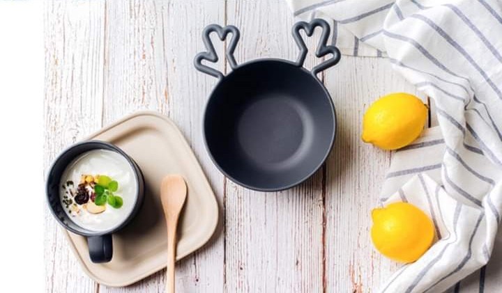 Nineware Chén Tuần Lộc Đen size to