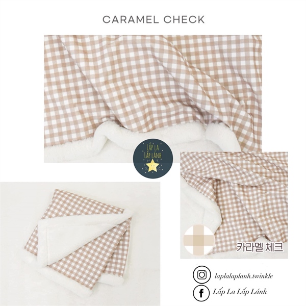 Bebenuvo Chăn Lông Caro Nâu 100x140cm