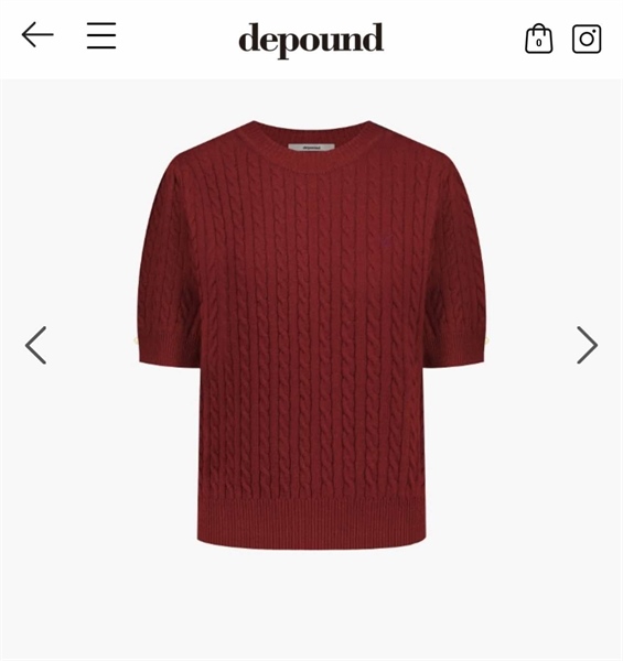 Depound Áo len Gold button cable knit - red