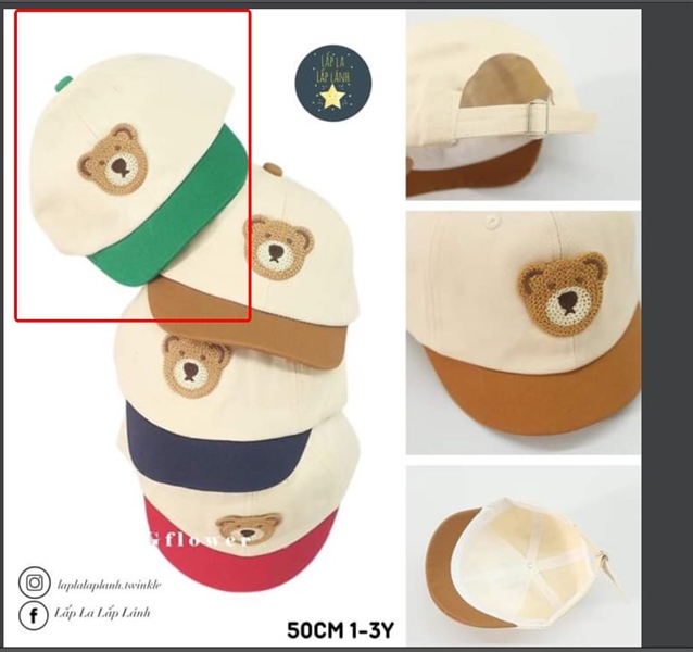 Rangubebe Nón gấu xanh lá