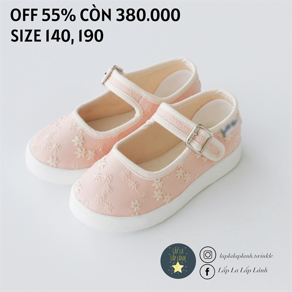 Petitshoes Giày ren hồng size 140