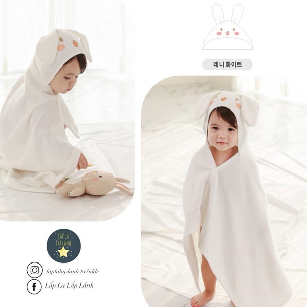 Momsnature Khăn tắm thỏ trắng