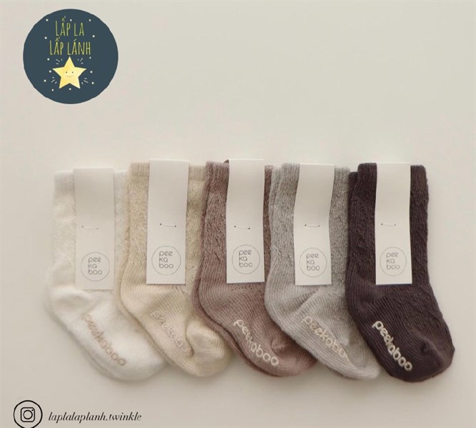 Peekaboo Set 5 đôi vớ bắp, vải lưới mùa hè size 1y