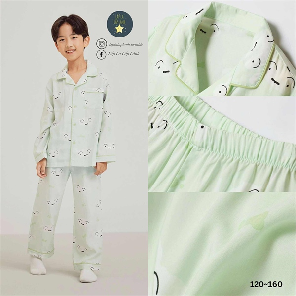 Spaokids Set pyjama SPPPF49KU4 dài tay cổ V