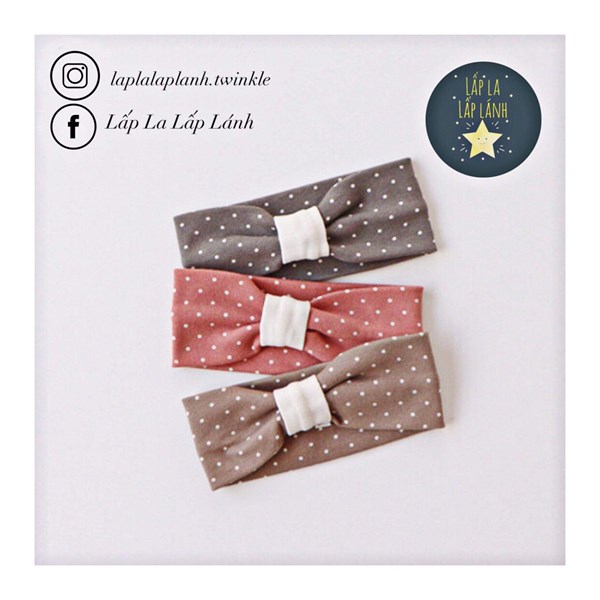 Peekaboo Turban Chấm bi Xám Freesize