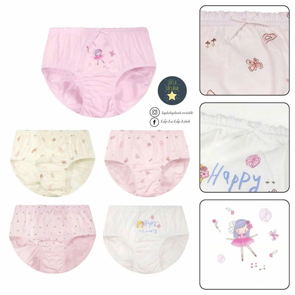 Dingdongdang Set quần chip 5p Happy Lovely size 60