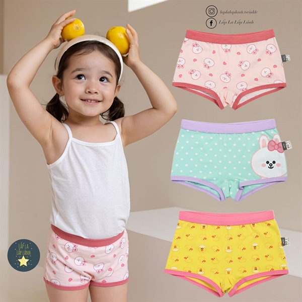Dailylike Set quần chip Girls 4 size 75 8-9y