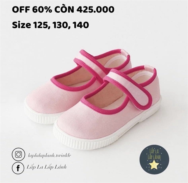 Petitshoes Giày búp bê viền hồng size 125