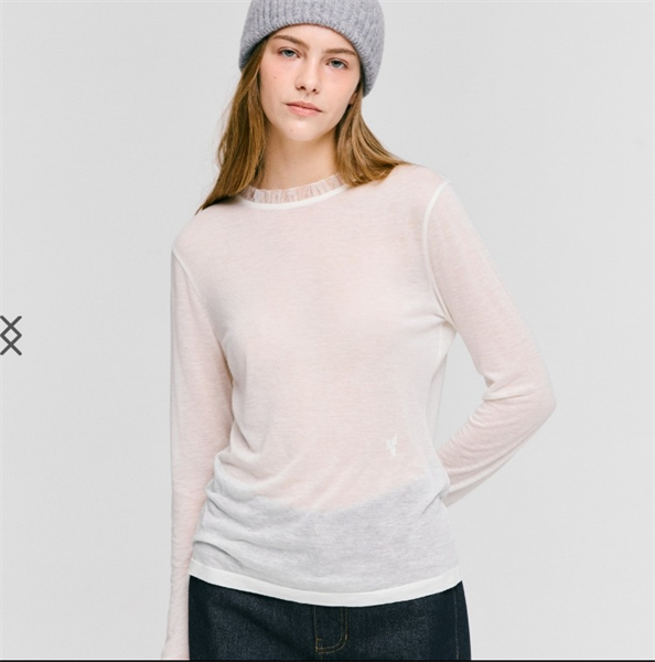 Depound Lace point t-shirt - Ivory