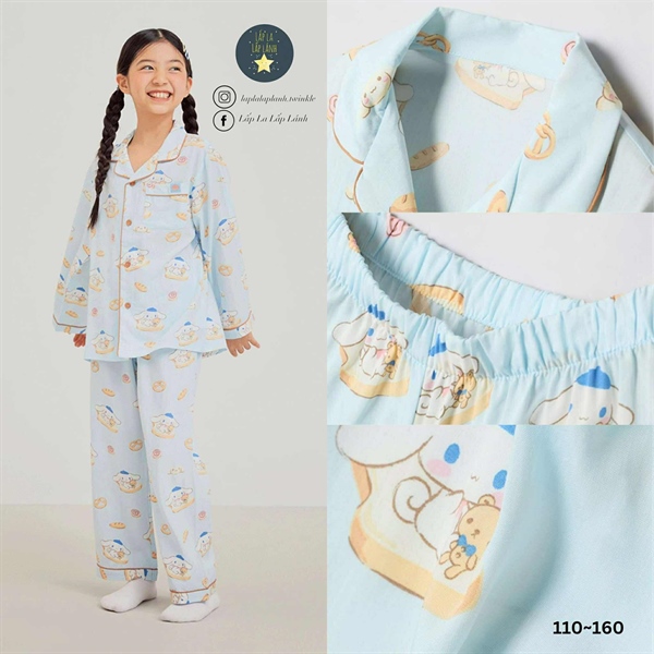 Spaokids Set pyjama SPPPF49KU1 dài tay cổ V