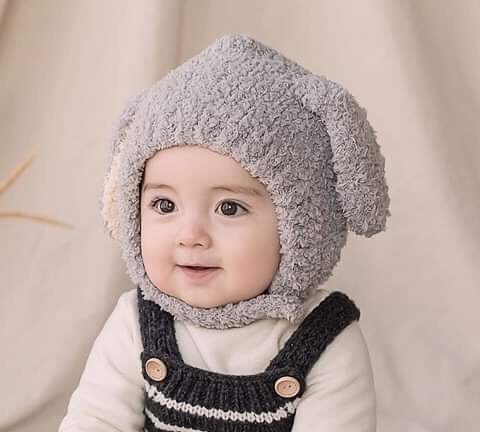 Happy Prince Nón lông tai cún xám