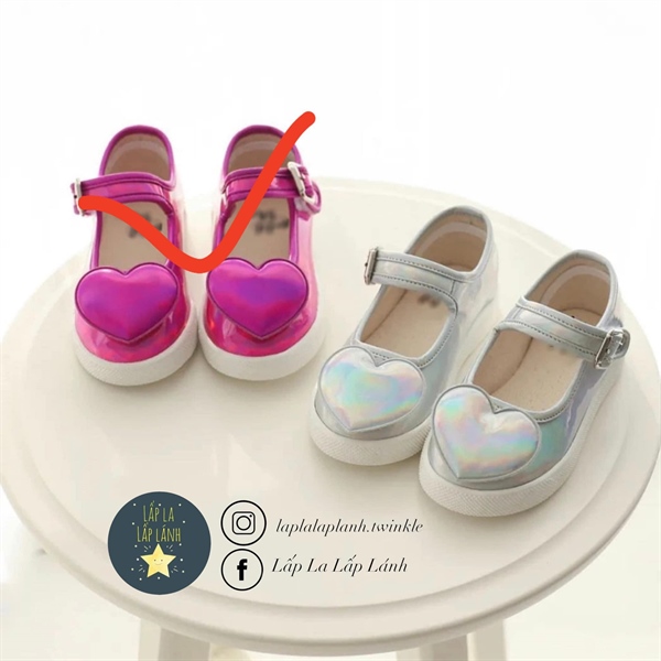 Petitshoes Giày trái tim tím size 150
