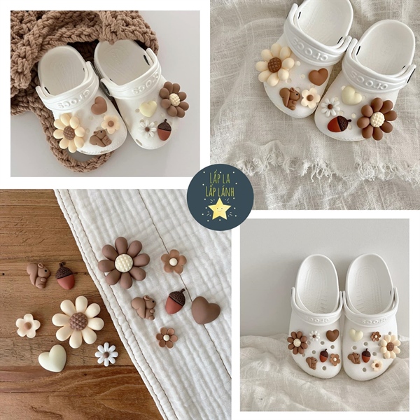 Littledeer Set charm sóc nâu