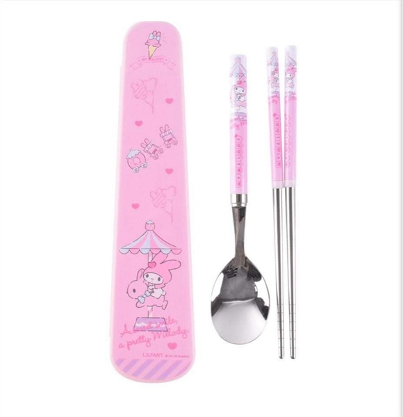 Lilfant Set muỗng đũa My Melody kèm hộp in hình