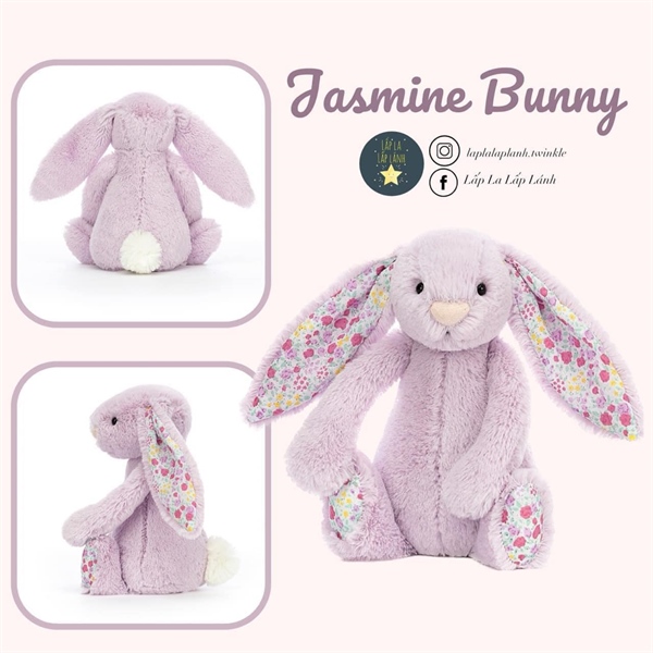 Jellycat Bunny Jasmine tai hoa 31cm