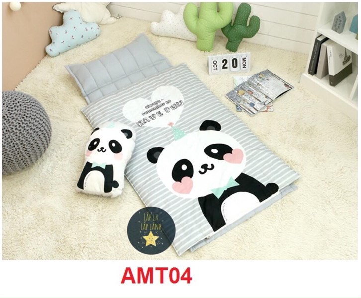 Amante Set Ngủ Panda Gray + Túi chống thấm