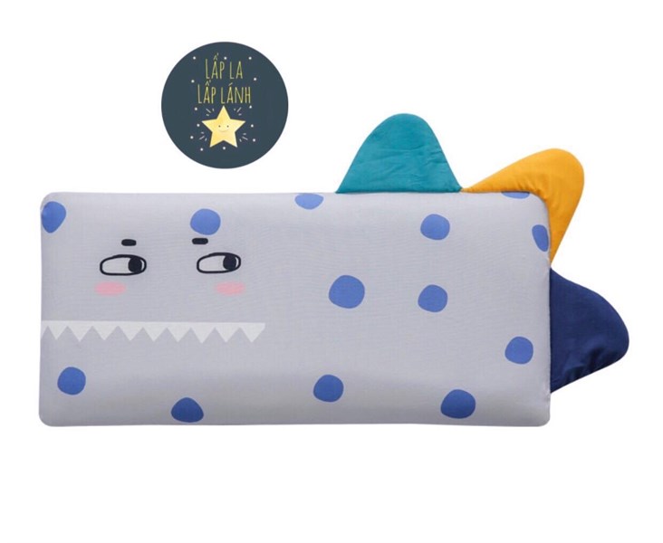 Bonitabebe Vỏ gối 3D mesh Khủng long xám