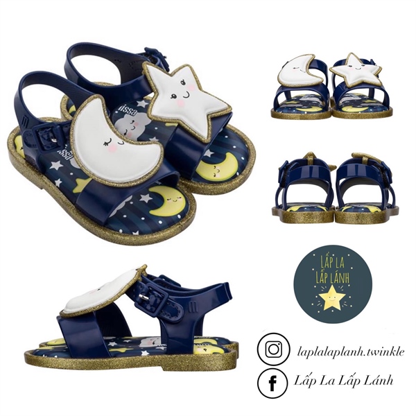 Minimelissa Sandals quai trắng đế cầu vồng