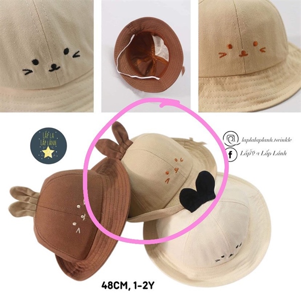 Rangubebe Nón cói thỏ Beige