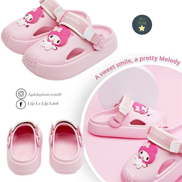Shoelamode Sục nhựa melody hồng size 180