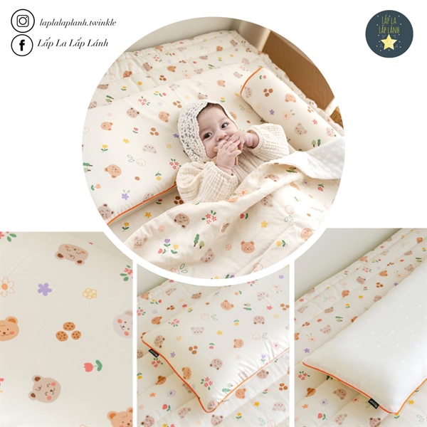 Formongde Wide Pillow Vỏ gối Gấu hoa 30x70cm